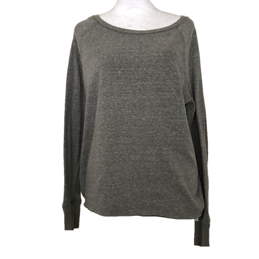 Danskin Gray Long sleeve workout athleisure Tshirt top with thumbholes size M